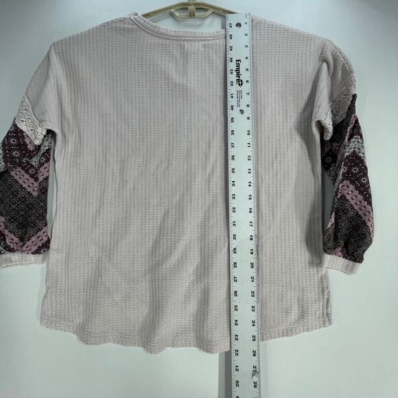 Maurices Women Top Large L Pink Bohemian V-Neck Lightweight Casual - Picture 6 of 7